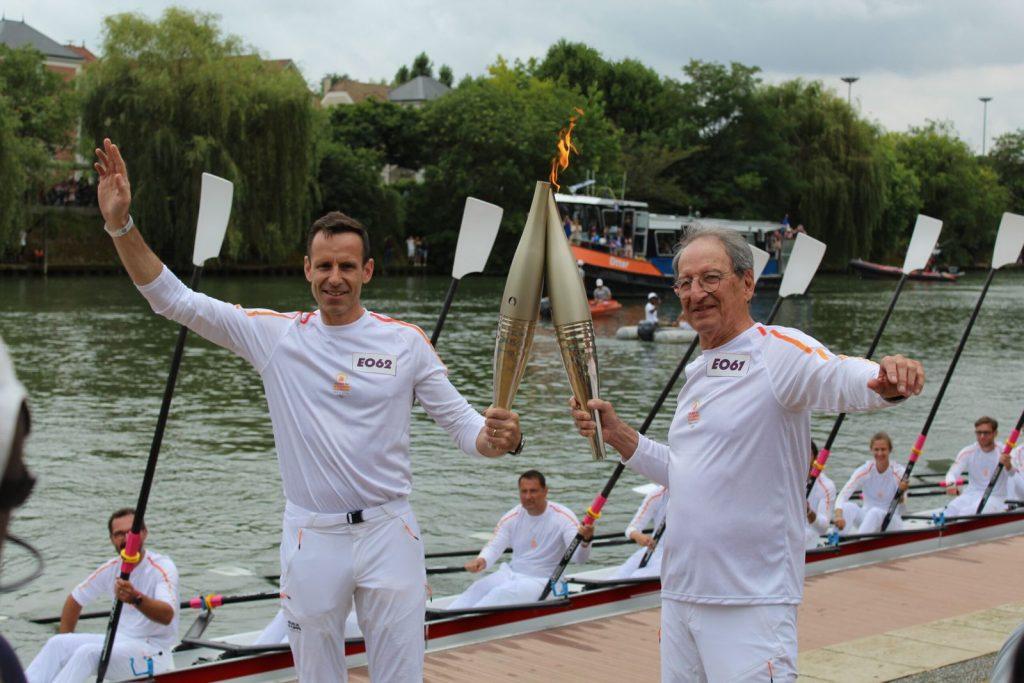 Flamme Olympique Jean-Christophe Rolland et Denis Masseglia